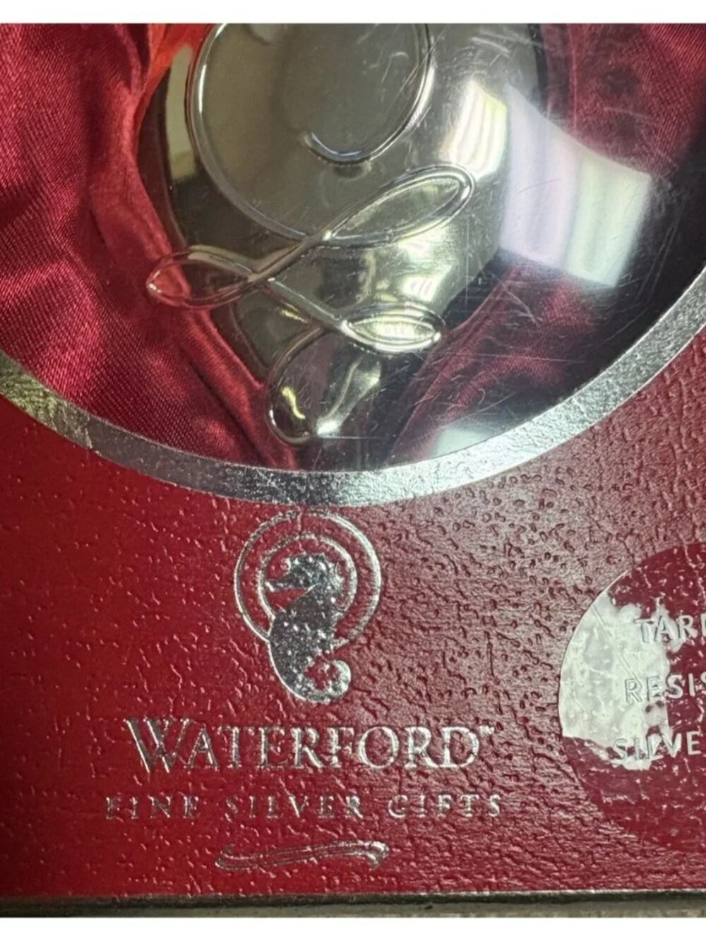 WATERFORD Collectible Silverplate BALLET RIBBON PENDANT ORNAMENT #803 RARE FIND